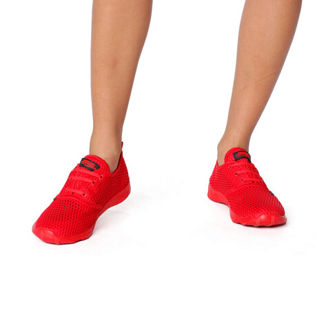 Women's Aqua Sneaker // Coral Red (US Women's 5)