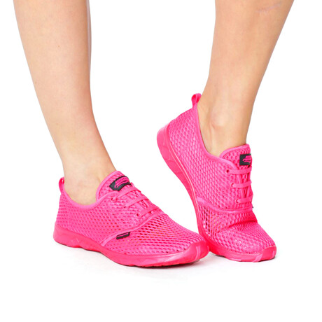 Women's Aqua Sneaker// Hot Pink (US Women's 5)