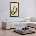 "Scooter" Dimensional Graphic Collage Framed Under Glass Wall Art