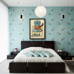 "Antique Chair" Dimensional Graphic Collage Framed Under Tempered Glass Wall Art