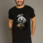 Panda Pizza T-Shirt // Black (Small)