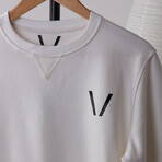 Aries Round Neck Sweatshirt // White + Black (2XL)