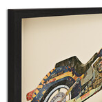 "Los Angeles Rider" Dimensional Graphic Collage Framed Under Glass Wall Art