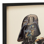 "Dark Side" Dimensional Graphic Collage Framed Under Glass Wall Art