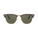 Men's Square Polarized Sunglasses // Havana + Green