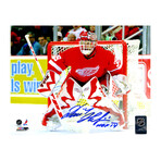 Dominik Hasek // Signed Red Wings Goalie Photo // 8" x 10" // "HOF'14" Inscription