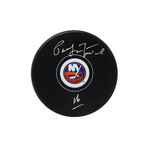 Pat LaFontaine // Signed New York Islanders Logo Hockey Puck