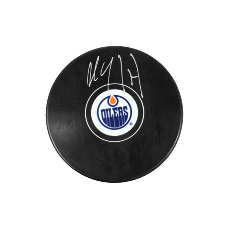 Paul Coffey // Signed Edmonton Oilers Logo Hockey Puck