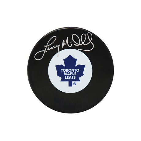 Lanny McDonald // Signed Toronto Maple Leafs Logo Hockey Puck