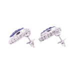 14k White Gold Diamond + Sapphire Earrings // Pre-Owned