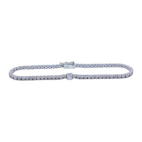 Platinum Diamond Tennis Bracelet // 7" // Pre-Owned