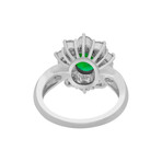 Platinum Diamond + Jade Ring // Ring:Size 6 // Pre-Owned