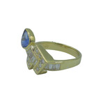 18k Yellow Gold Diamond + Sapphire Ring // Ring Size: 7 // Pre-Owned