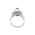 Platinum Diamond + Ruby Ring // Ring Size: 5 // Pre-Owned