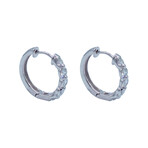 Platinum + Diamond Hoop Earrings // Pre-Owned