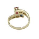 18k Yellow Gold Diamond + Ruby + Sapphire Ring // Ring Size: 6 // Pre-Owned