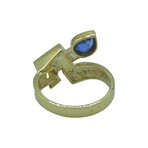 18k Yellow Gold Diamond + Sapphire Ring // Ring Size: 7 // Pre-Owned