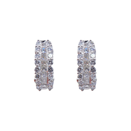 18k White Gold Diamond Earrings // Pre-Owned