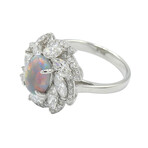 Platinum + Diamond + Black Opal Ring // Ring Size: 6.25 // Pre-Owned