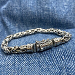 King’s Braid Chain + Organic Line Open Box Sterling Silver Bracelet