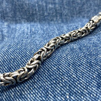 King’s Braid Chain + Organic Line Open Box Sterling Silver Bracelet