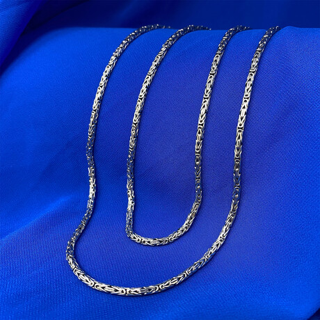 King’s Braid Chain + Lobster Claw Sterling Silver Necklace (18" // 21g)
