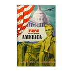 Washington DC // Lincoln // Vintage Poster (17"H x 11"W x .01"D)