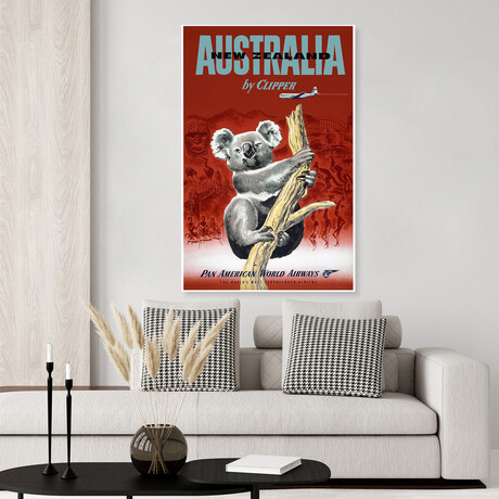 Australia // Koala // Vintage Poster (17"H x 11"W x .01"D)