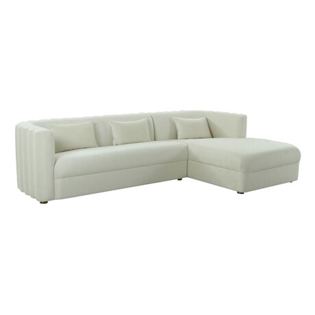 TOV // Callie Velvet Sectional // Cream (Left Arm Facing)