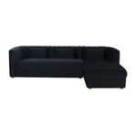 TOV // Callie Velvet Sectional // Black (Left Arm Facing)