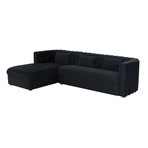 TOV // Callie Velvet Sectional // Black (Left Arm Facing)