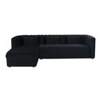 TOV // Callie Velvet Sectional // Black (Left Arm Facing)