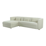 TOV // Callie Velvet Sectional // Cream (Left Arm Facing)