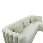 TOV // Callie Velvet Sectional // Cream (Left Arm Facing)