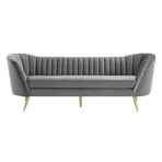 Modway // Opportunity Vertical Channel Tufted Velvet Sofa