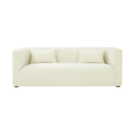 TOV // Callie Velvet Sofa // Cream