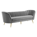 Modway // Opportunity Vertical Channel Tufted Velvet Sofa