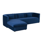 TOV // Callie Velvet Sectional // Navy (Left Arm Facing)