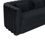 TOV // Callie Velvet Sectional // Black (Left Arm Facing)