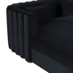 TOV // Callie Velvet Sectional // Black (Left Arm Facing)