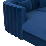 TOV // Callie Velvet Sectional // Navy (Left Arm Facing)