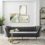 Modway // Opportunity Vertical Channel Tufted Velvet Sofa