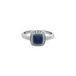 Paindesucre 18k White Gold Diamond + Chalcedony Ring // New (Ring Size: 4.25)