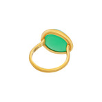 Belles Rives 18k Yellow Gold + Chrysoprase Ring // New (Ring Size: 3.75)