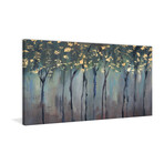 Golden Dark Mists Painting Print on Wrapped Canvas (12"W x 6"H x 1.5"D)