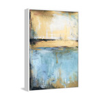 Pale Blue Separation Floater Framed Painting Print on Canvas (12"W x 18"H x 1.5"D)