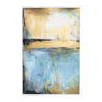 Pale Blue Separation Floater Framed Painting Print on Canvas (12"W x 18"H x 1.5"D)