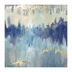 Blue Jet Stream Painting Print on Wrapped Canvas (12"W x 12"H x 1.5"D)