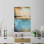 Pale Blue Separation Floater Framed Painting Print on Canvas (12"W x 18"H x 1.5"D)