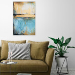 Pale Blue Separation Floater Framed Painting Print on Canvas (12"W x 18"H x 1.5"D)